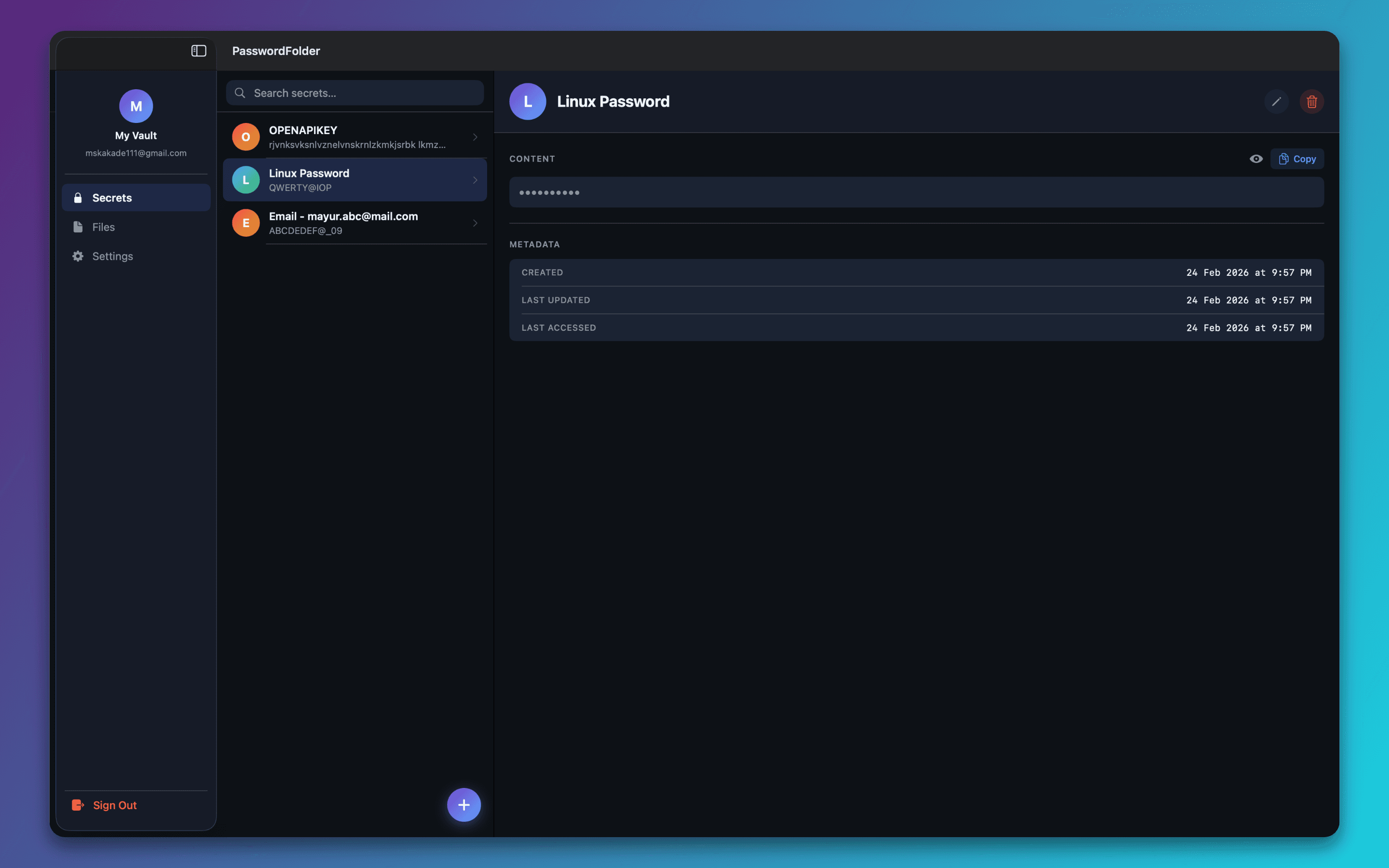 Password Folder screenshot 1