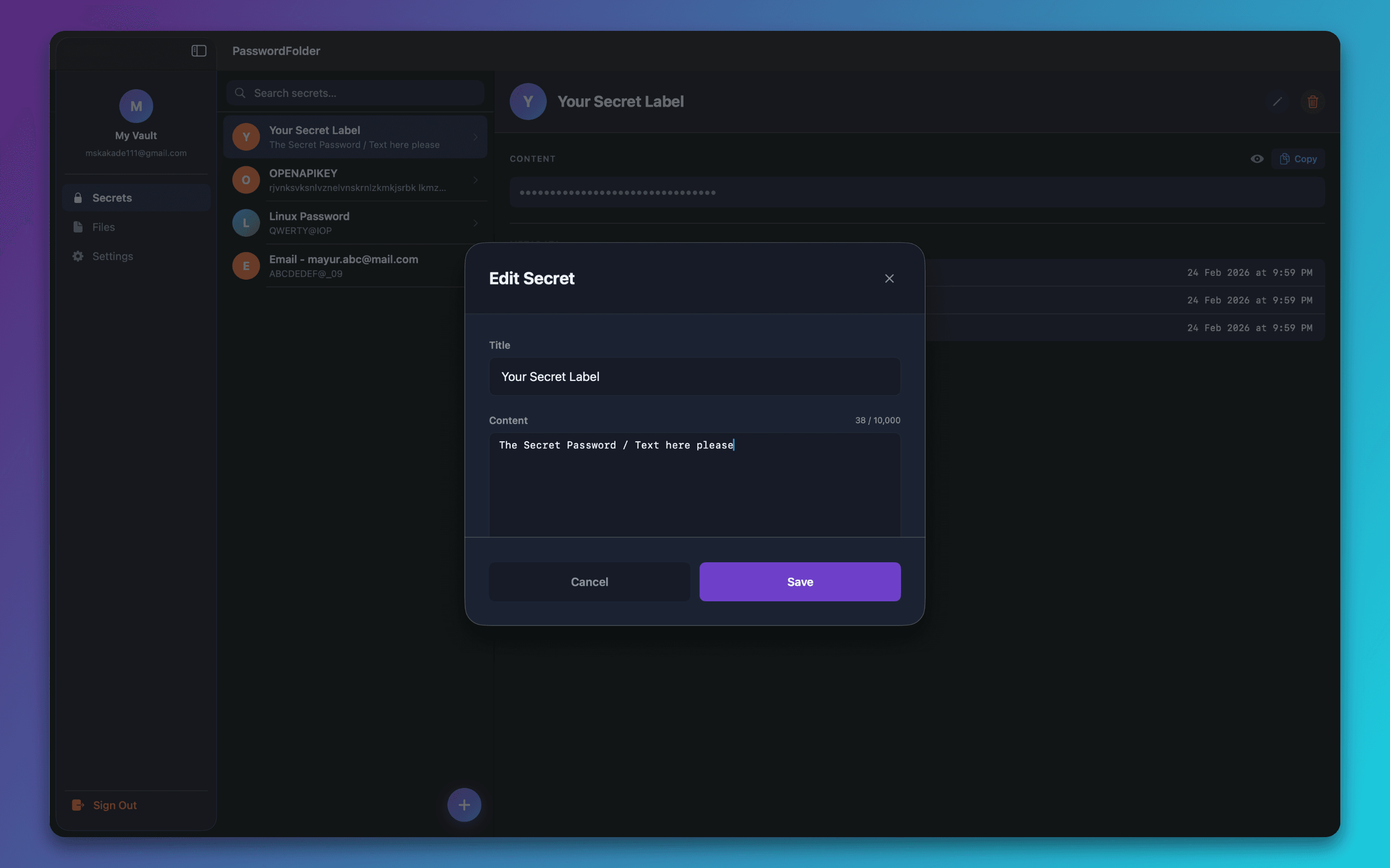 Password Folder screenshot 3